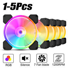 Lot 120mm PC Case Cooling Fans 1200RPM RGB Multicolor Low Noise Computer Fan US picture