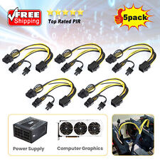 5X 6 pin PCIE Female to Dual PCI-E 6+2 (8) pin Male GPU Power Cable Splitter NEW picture