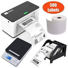 MUNBYN 4x6 White Thermal Shipping Label Printer/500 Labels /Holder /Postal Scale picture