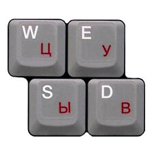 HQRP Russian Keyboard Stickers Cyrillic Red Letters New picture