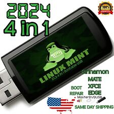 Linux Mint 21.4-in-1 USB Bootable Drive with Cinnamon, Mate, XFCE, and Edge 32GB picture