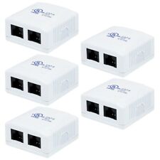 5 Pcs 2-Port CAT6 RJ45 8P8C Network LAN Ethernet Cable Wall Surface Mount Box picture