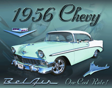1956 Chevy Belair Muscle Car Mouse Pad Tin Sign Art On Mousepad picture