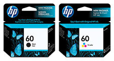GENUINE NEW HP 60 (CC640WN/CC643WN) Black Color Ink Cartridge 2-Pack picture