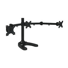 Mount It Full Motion Triple Monitor Desk Stand with Freestanding Base Black picture