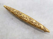 Gold Antique Floral Bar Pin picture