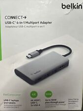 Belkin CONNECT USB-C 4-in-1 Multiport Adapter - Gray (AVC006BTSGY) picture