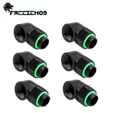 6 Pcs of FreezeMod Angled 90 Degree G1/4 Rotary Fitting Male to Female Black picture