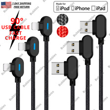 1/3 PACK 90 Degree Angle Fast Charging Cable Rapid Charger Sync Cord For iPhone picture