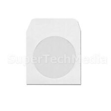 10,000 White Paper CD DVD R Disc Sleeve Envelope w/ Window & Flap Economy Weight picture