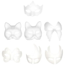  7 Pcs Halloween Party Favor Fox Masks DIY White Pulp Prop Easter picture
