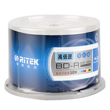 50pcs Blu-ray Blank Disc 25GB 130min 10X White Inkjet Hub Printable BD-R Spindle picture