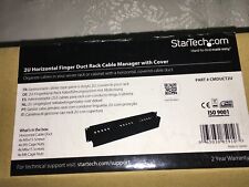 StarTech 2U Horizontal Finger Product Rack Cable Management Panel with Cover NEW picture