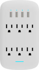 6 Outlet Wall Tap Surge Protector w/ 4 USB Ports 490J picture