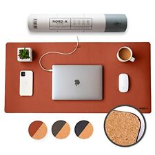 Nordik Cork Leather Desk Mat Cable Organizer 35 X 17 Inch Mouse Mat Desk Pad picture