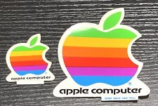 2 Apple Vintage Rainbow Multicolor Stickers 2, 4” picture