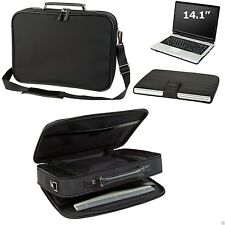 Executive Compu Briefcase Laptop Bag Case HIGH END W/Pocket Leather Trim, Black picture