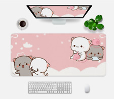 Pink Gaming Mouse Pad Cute Large Kitty Cat 35X15.7X0.12 Inch Extra Large Rubber  picture