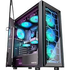 Atx Pc Case 6 Pwm Argb Fans Pre-Installed, Mid Tower Gaming Pc Case With Side picture