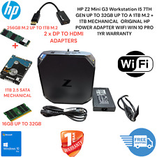 HP Z2 G3 Mini i5-7500 UP TO 32Gb Ram and 1TB M.2 + 1TB Win 10 Pro DP 2 HDMI ADAP picture