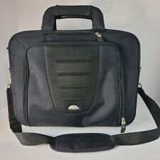 Samsonite Black Leather Briefcase Laptop Bag Business Travel Case w/ Strap picture
