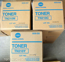  SET of 3 Konica Minolta TN210C TN210M TN210Y toner cartridges picture