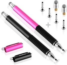 2 in 1 Precision Universal Disc MEKO Stylus Touch Screen Pen Black Pink picture