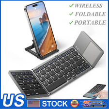 Wireless Bluetooth Touchpad Foldable Tri-fold Keyboard For iPad iPhone Laptop US picture