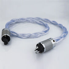 Audiophile HiFi Power Cable US/EU Silver Plate Plug OCC Schuko Mains Supply Cord picture