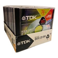CD-RW 20-Pack New TDK Discs High Speed Data Jewel Case 74 min 650MB 4x-10x Speed picture