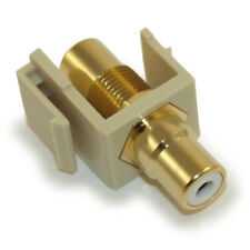 Keystone Jack Insert/Coupler Type: RCA with WHITE Center Gold Plated  Ivory picture