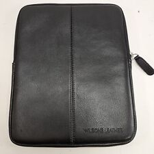 Black Wilson's Genuine Leather Case iPad Multi Generation Zippered 9.75x7.75 picture