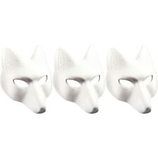  3 Pcs DIY Fox Mask Halloween Costume Cosplay Therian Blank Accessories picture