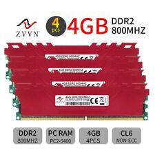 16GB Kit 4x 4GB DDR2 800MHz PC2-6400U 240Pin intel DIMM Desktop Memory ZVVN RED picture