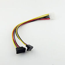 100x IDE Male 4Pin Molex to 2xSATA Splitter Female Angle HDD Power Adapter Cable picture