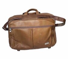 SOLO Walker Leather Rolling Briefcase US LUGGAGE Worn Leather Laptop Work Bag picture