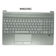 New For HP 15-DW Palmrest Backlit Keyboard Fingerprint Hole Shell L52154-001 picture