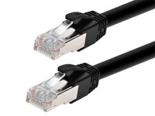 Monoprice Cat6A PoE Patch Cable 50ft Black 100W UTP 22AWG 500MHz Shielded RJ45 picture