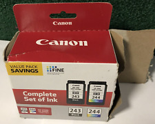 Genuine Canon Complete Set of Ink 243 & 244 Open Box Black-Sealed Color-Unsealed picture