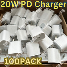 100 Pack 20W USB-C Wall Charger Power Adapter For iPhone 14 13 12 11 Pro Max XR picture