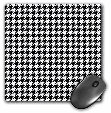 3dRose Black and White Houndstooth - Small MousePad picture