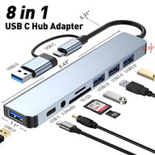 8 in 1 Multiport USB-C Hub Type C To USB 3.0/2.0 3.5mm Audio TF/SD Card Reader picture