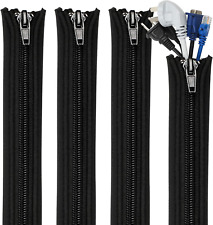 Teskyer 4 Pack Cable Management Sleeves, Cord Organizer Sleeve with Zipper, Wire picture