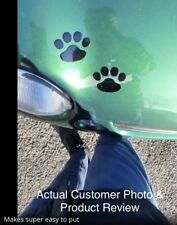 NEW 6” x2.5” 3D Black Paw Prints Pair Car Laptop Phone Wall Window Decal Sticker picture