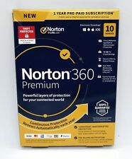 NORTON 360 PREMIUM INTERNET SECURITY 2024 (10 DEVICE/1 YEAR) *NEW in RETAIL BOX picture