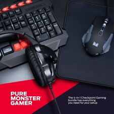 Monster 4 in 1 Gaming Keyboard Headset Mouse Mouse Pad Black New Gamers 2022 Pc picture