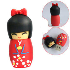 Japanese Anime Cartoon 32GB USB Flash Drive – Kimono Doll Red Black – Cute & Uni picture