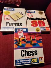 Vintage Expert Software Pc Big Box Lot Forms Home Design 3d Chess Game New Rare picture