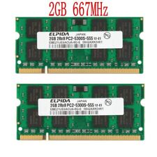 Elpida 4GB 2x 2GB PC2-5300S DDR2-667MHz 200Pin cl5 SODIMM Laptop RAM Memory picture