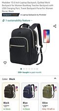 Modoker Vintage 15 inch Laptop Backpack with USB Charging - Gray picture